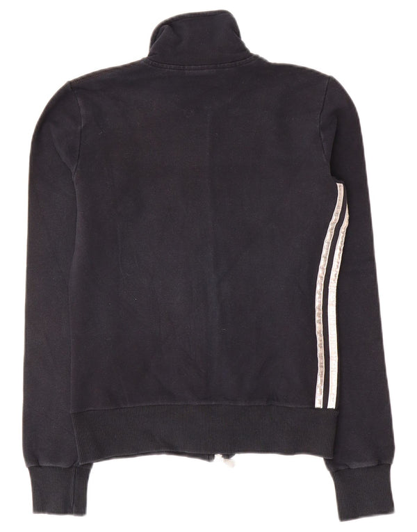Adidas Womens Tracksuit Top Jacket UK 10 Pequeno Algodão Preto