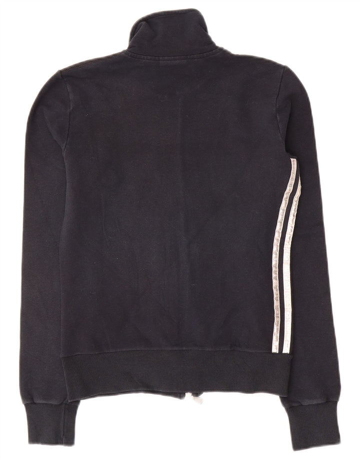 Adidas Womens Tracksuit Top Jacket UK 10 Pequeno Algodão Preto