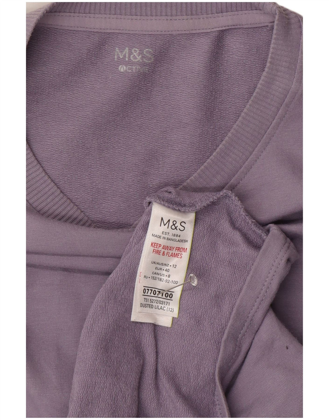 Suéter feminino Marks & Spencer Reino Unido 12 algodão roxo médio
