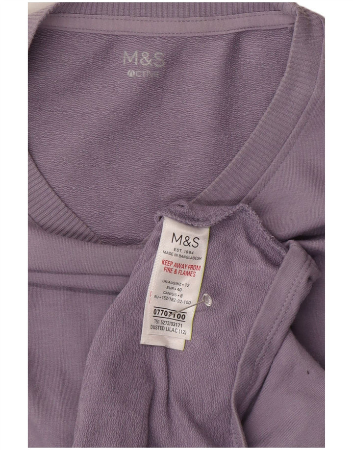 Suéter feminino Marks & Spencer Reino Unido 12 algodão roxo médio