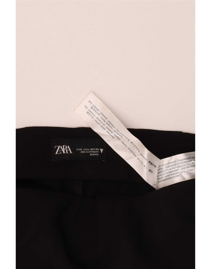 Zara Calça feminina casual slim grande W30 L34 poliéster preto