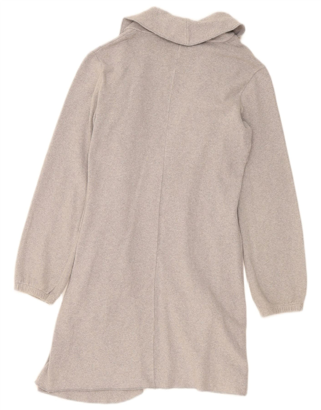 Suéter feminino Benetton Longline Open Cardigan Reino Unido 14 Médio Cinza