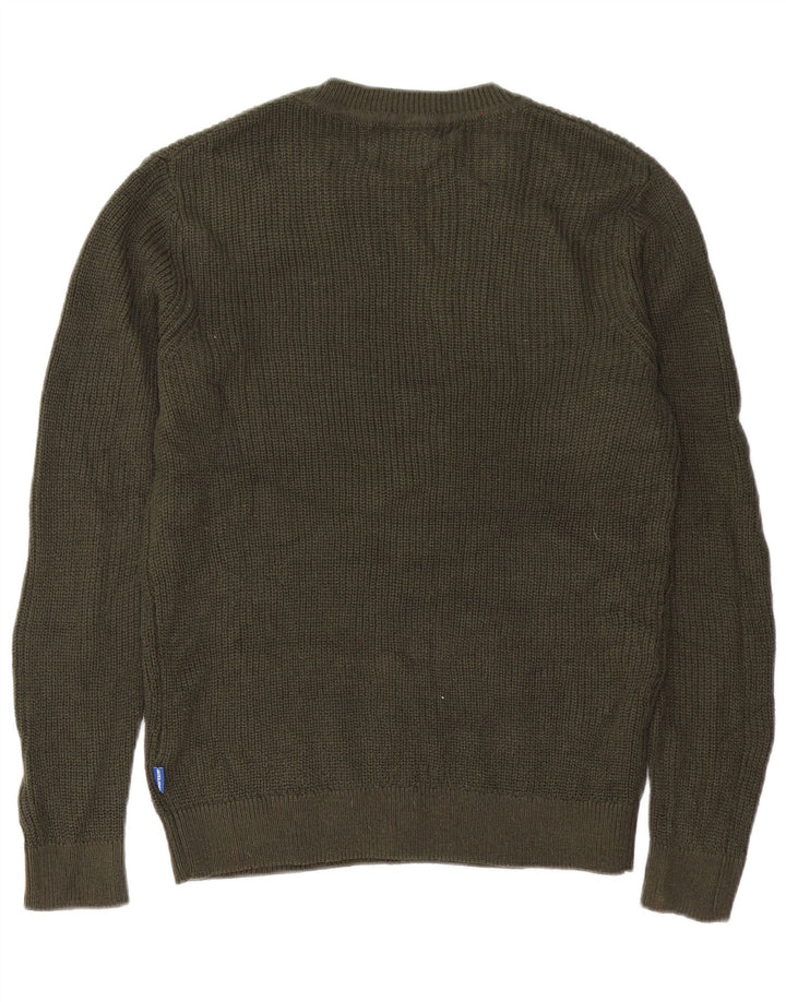 Suéter masculino Jack & Jones com gola redonda e acrílico verde médio