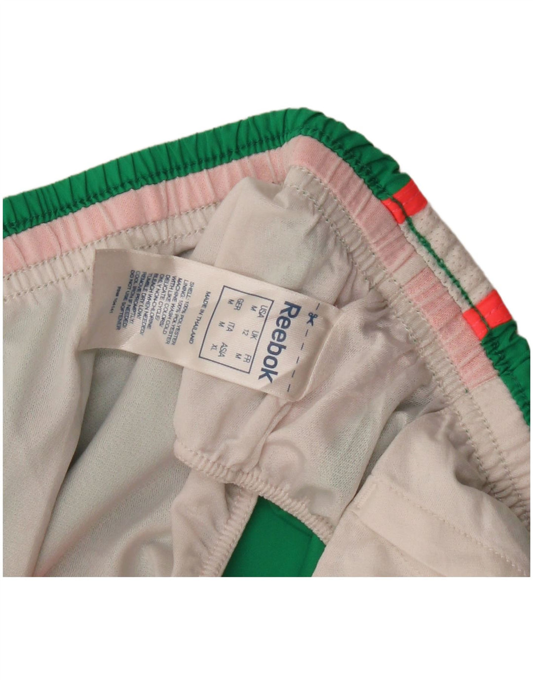 Shorts esportivos femininos Reebok UK 12 poliéster colorblock verde médio