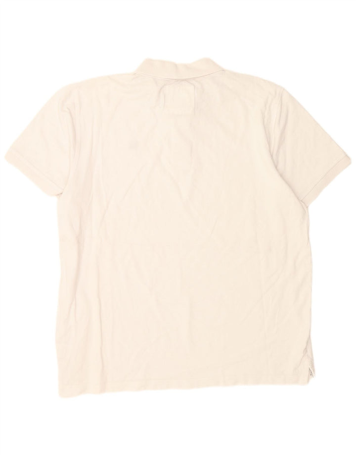 Camisa polo masculina XL de algodão branco da Crew Clothing