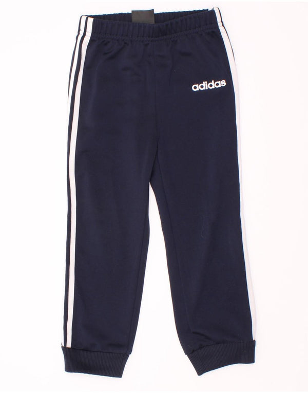 Adidas meninos calças de treino joggers 2-3 anos azul marinho poliéster