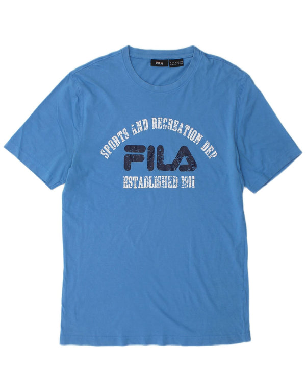 Camiseta masculina gráfica FILA Top azul médio