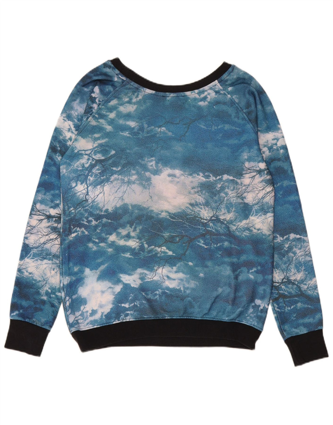 Adidas feminino gráfico moletom jumper UK 14 grande azul tie-dye poliéster