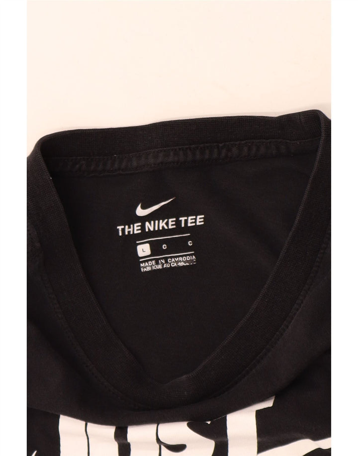 Camiseta gráfica masculina Nike grande algodão preto