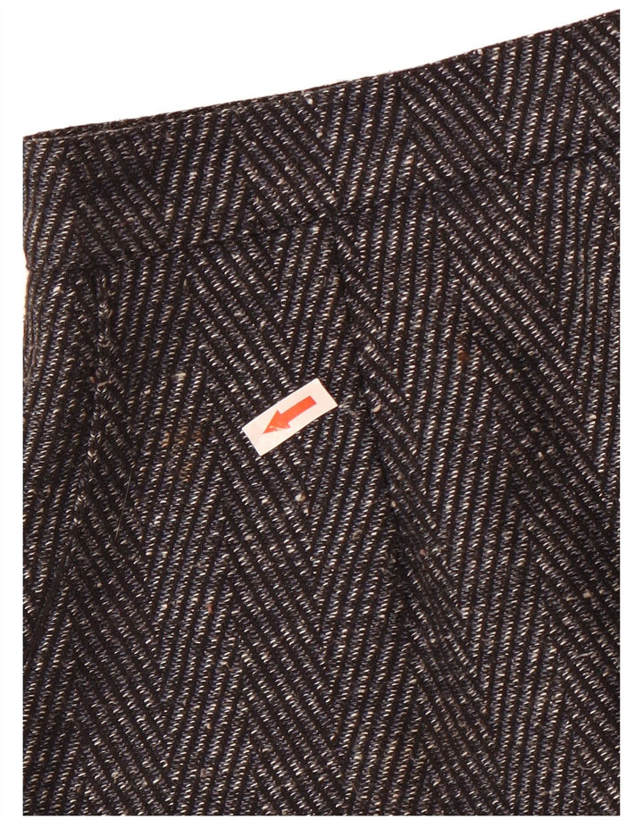 Saia lápis feminina vintage W30 cinza médio Chevron