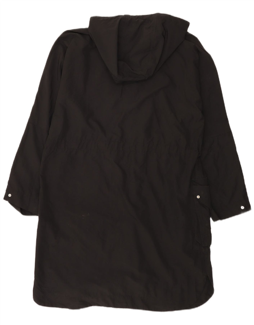 Capa de chuva feminina com capuz solto Zara UK 14 poliéster preto médio