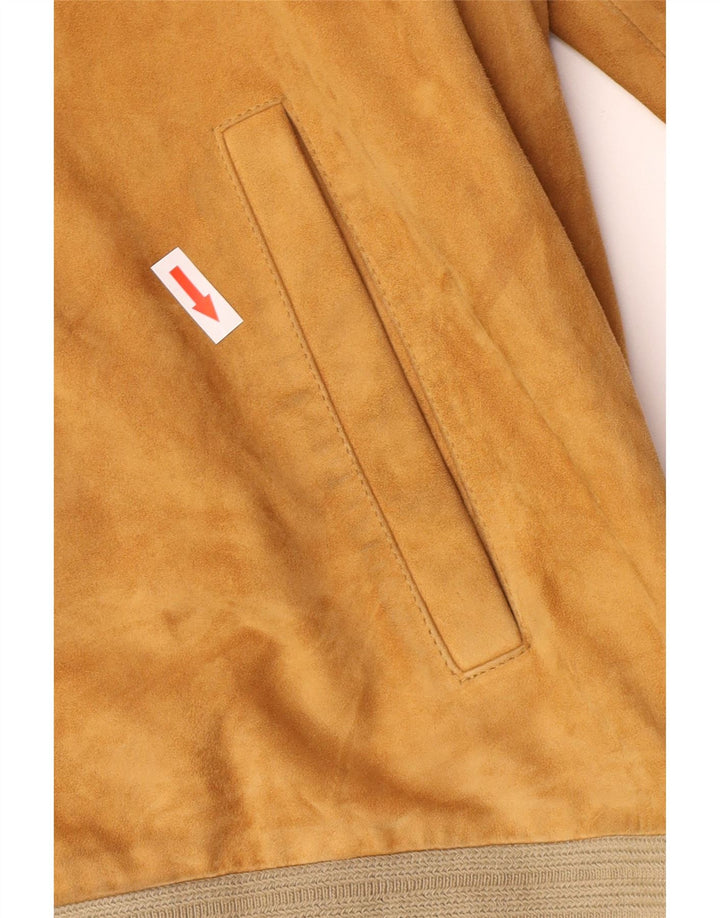 Jaqueta bomber masculina de camurça Gerani IT 56 3XL couro bege