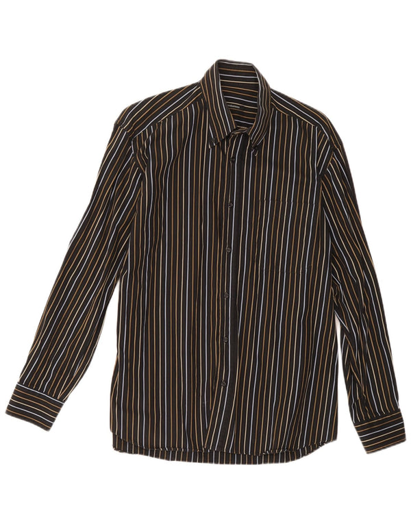 Camisa masculina Roccobarocco tamanho 39 listrado preto médio