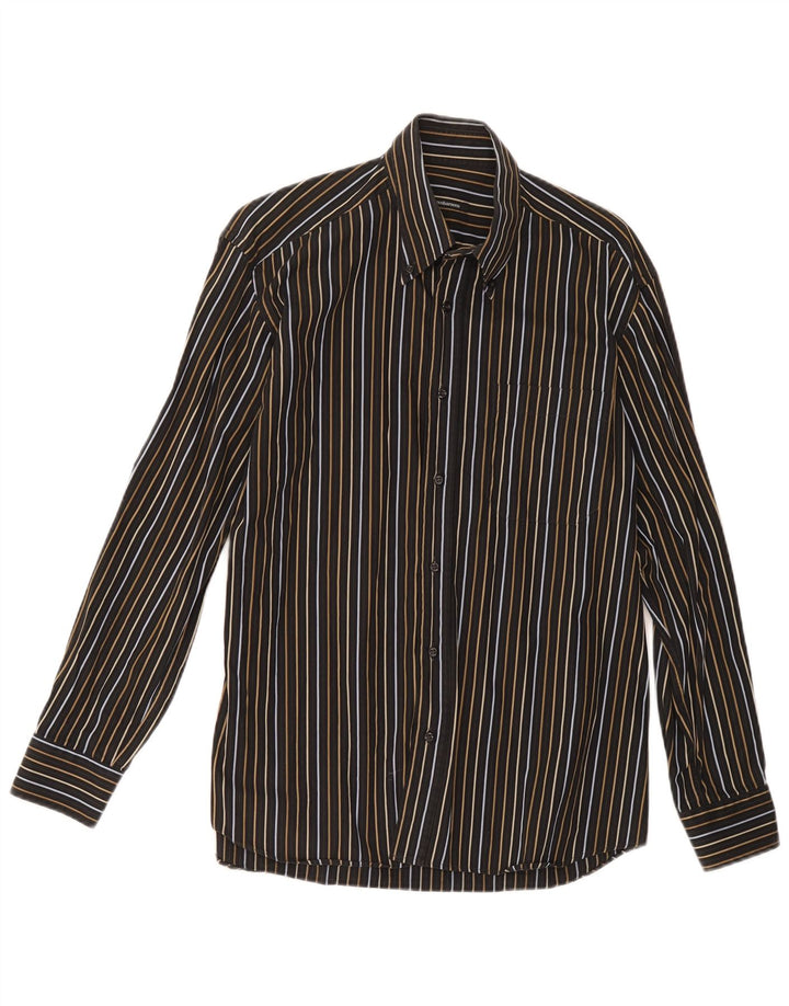 Camisa masculina Roccobarocco tamanho 39 listrado preto médio