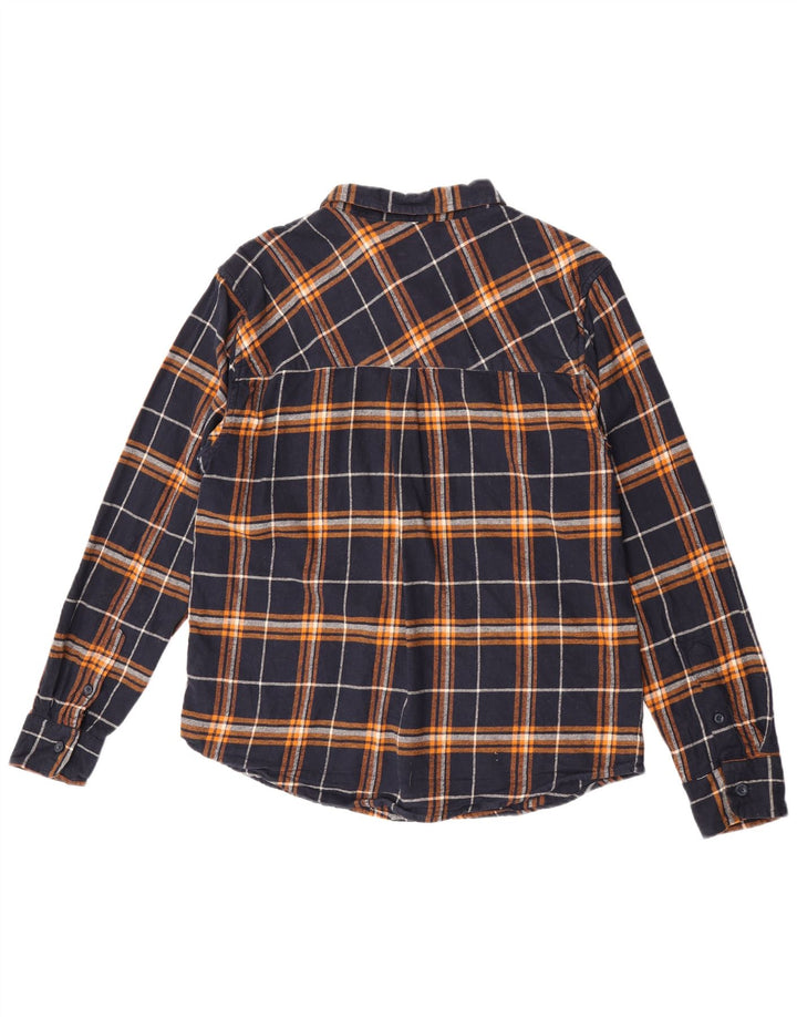 Camisa masculina de flanela Mountain Warehouse grande xadrez azul marinho