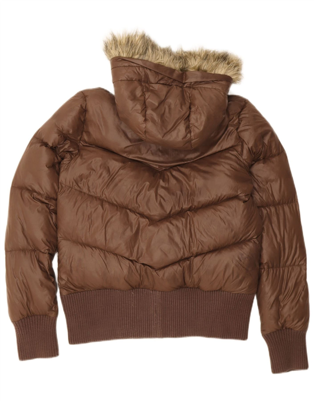 Jaqueta Nike Feminina com Capuz Acolchoado UK 12/14 Médio Marrom Nylon