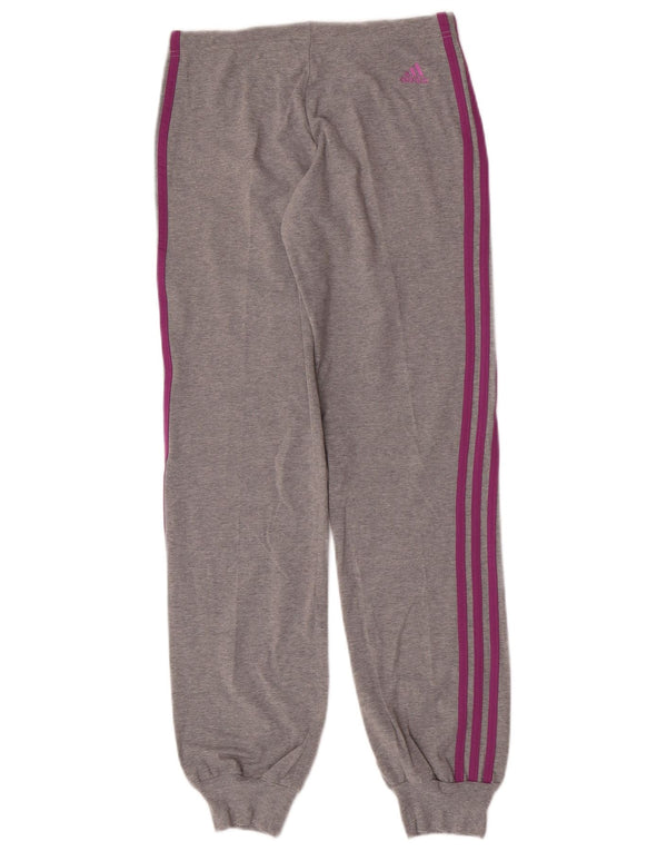 Calças de treino femininas Adidas Joggers UK 12 algodão cinza médio