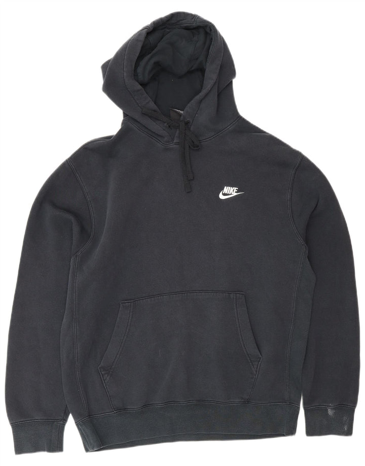 Nike Mens Hoodie Jumper Médio Azul Marinho Algodão