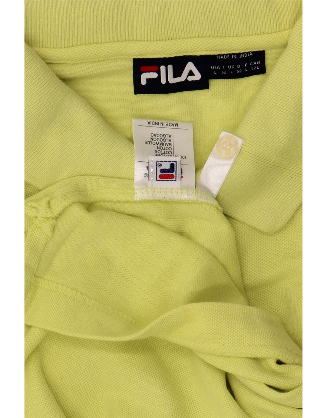 Camisa polo masculina Fila grande algodão amarelo