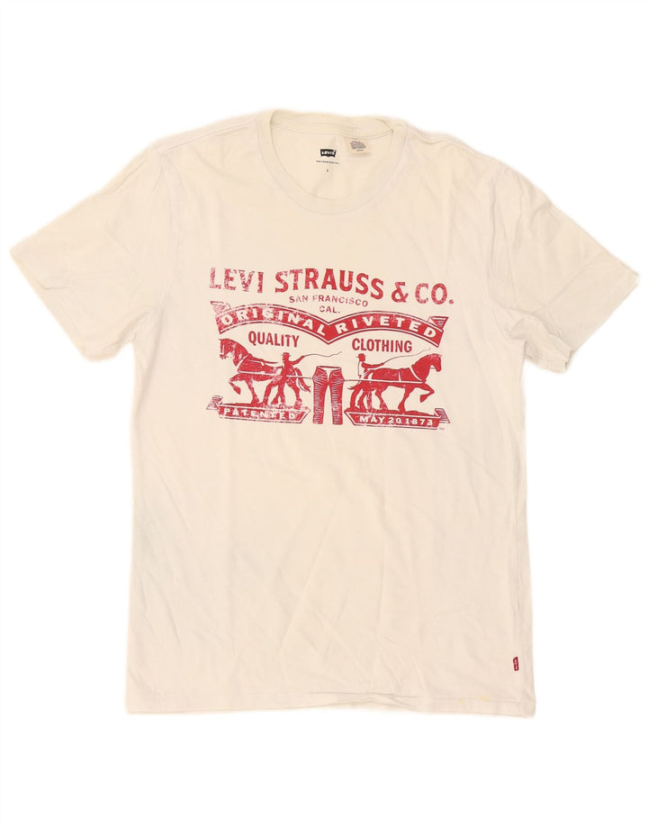 Camiseta masculina gráfica Levi's Top pequeno branco