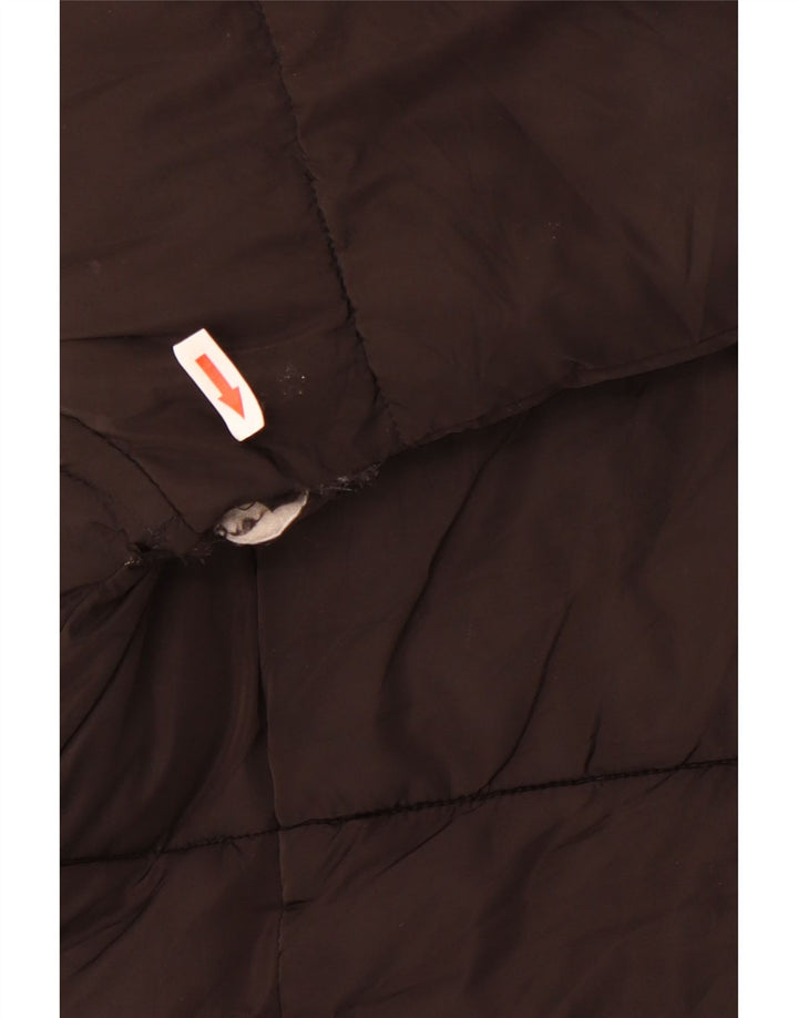 Jaqueta acolchoada superdimensionada feminina Topshop UK 12 poliéster preto médio