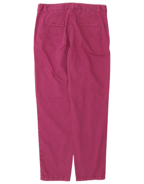 Calça chino reta feminina Marks & Spencer UK 10 pequena W32 L30 roxa