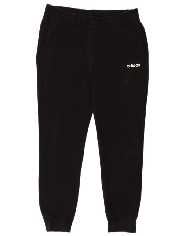 Adidas Womens Short Tracksuit Calças Joggers UK 12/14 Médio Algodão Preto