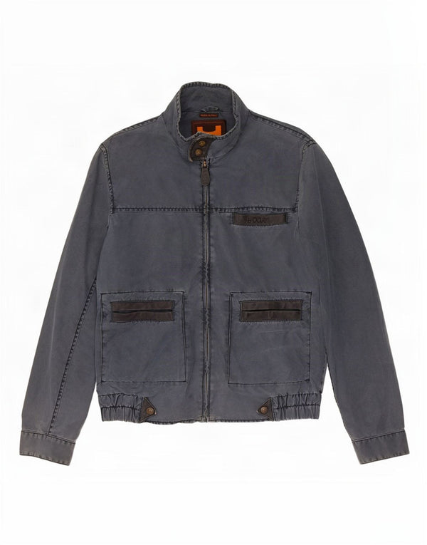 Jaqueta utilitária masculina Hogan UK 38 azul marinho médio