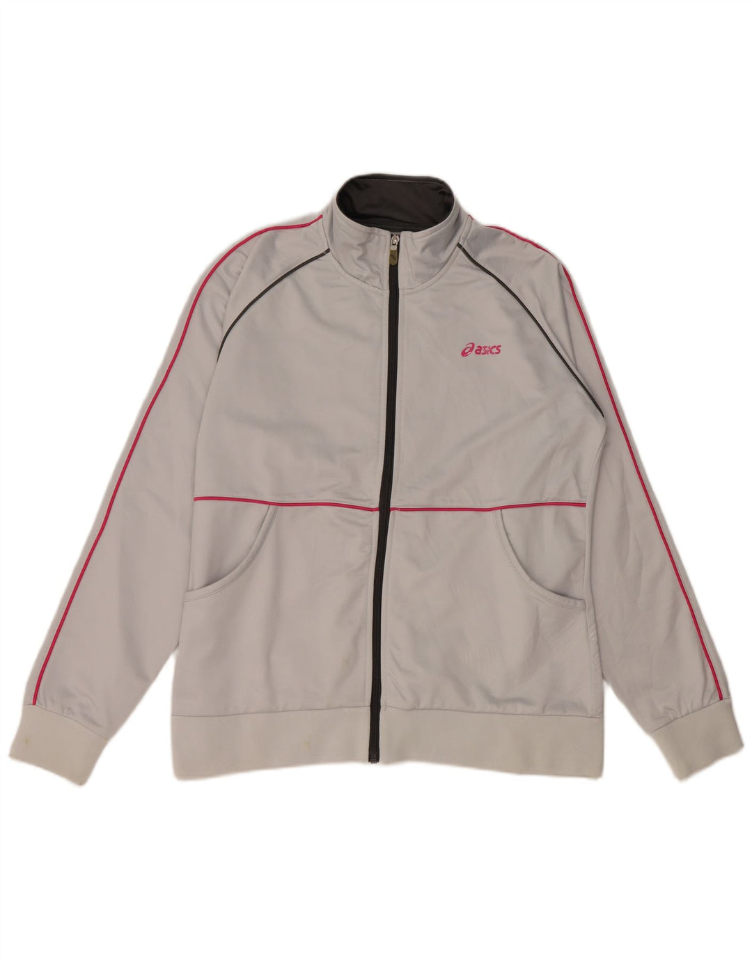 Asics Womens Tracksuit Top Jacket UK 18 XL Cinza Poliéster