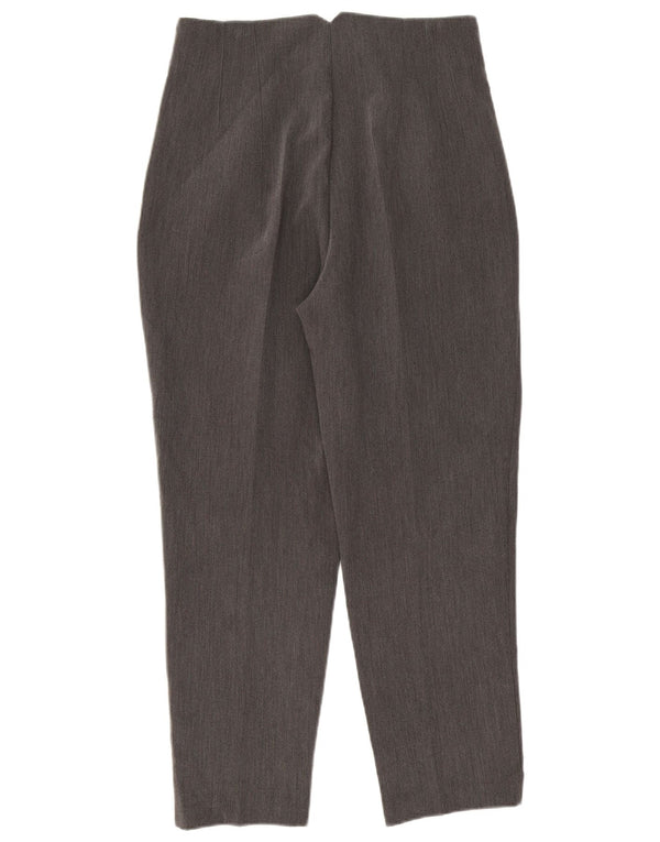Zara Calça feminina cintura alta grande W30 L26 poliéster cinza