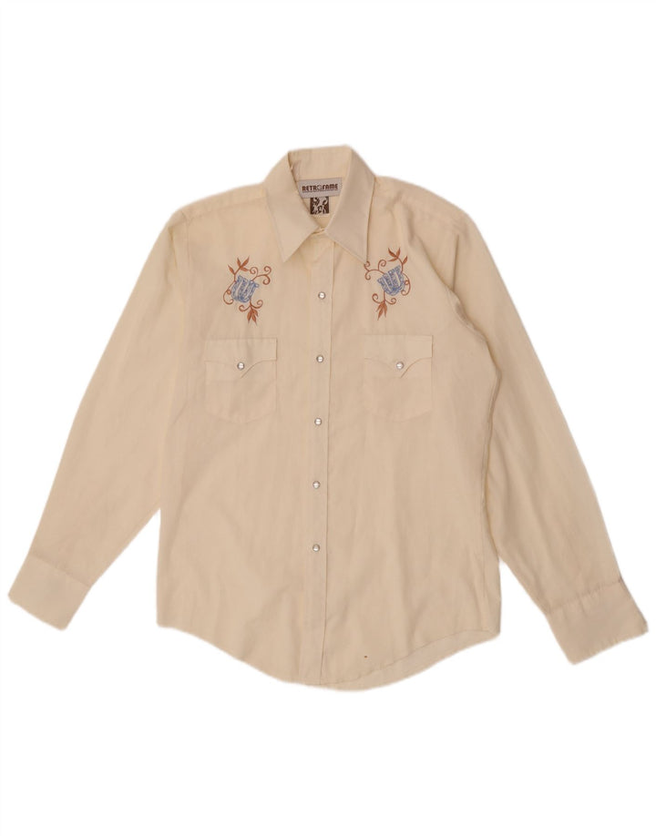Camisa gráfica masculina vintage pequena esbranquiçada