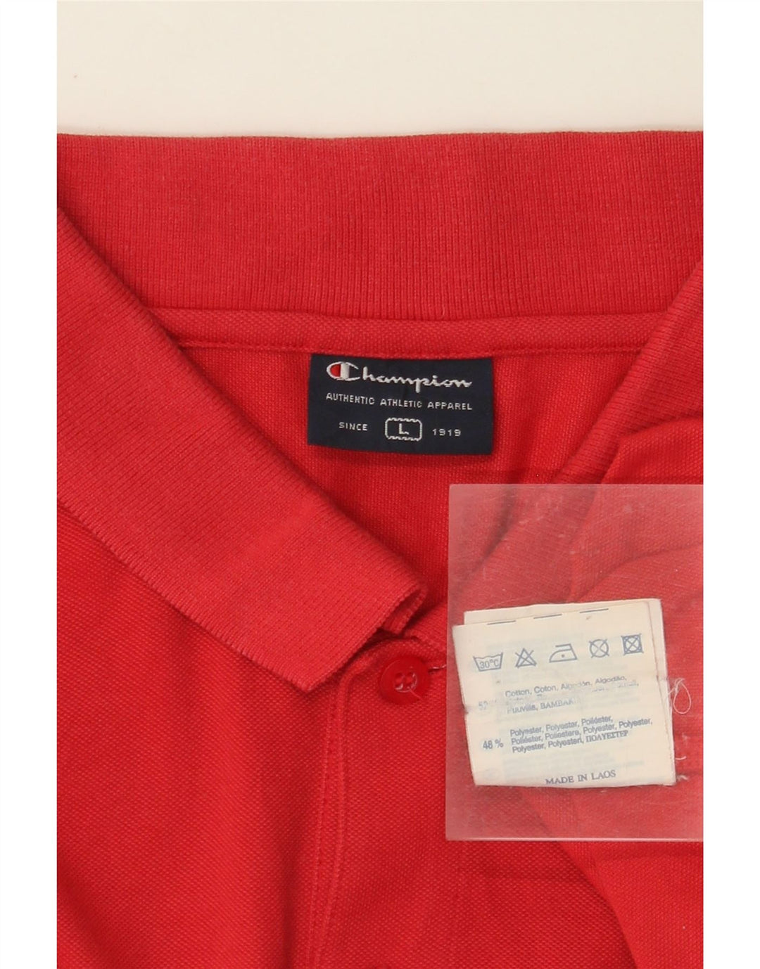 Camisa polo masculina CHAMPION grande algodão vermelho
