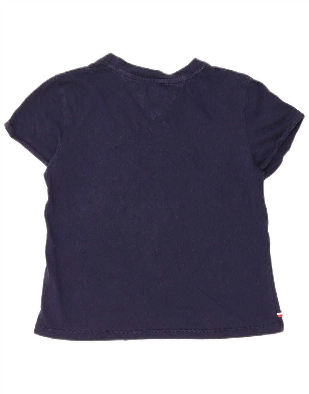 Camiseta feminina TOMMY HILFIGER grande tamanho UK 2 2XS algodão azul marinho