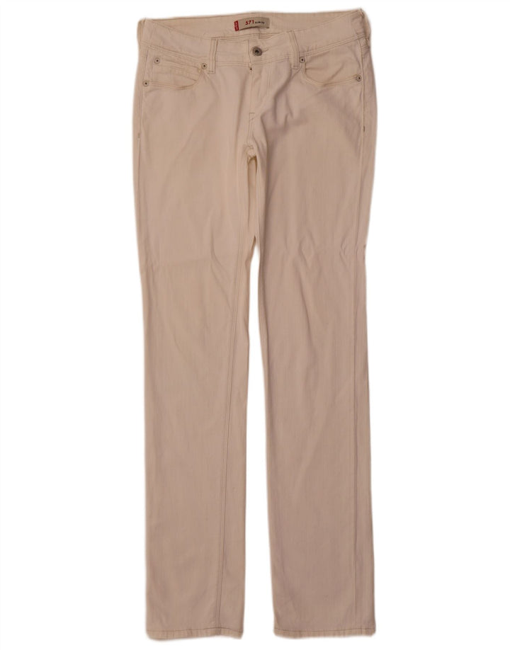 Calça Jeans Levis 571 Slim Masculina W30 L33 Off White