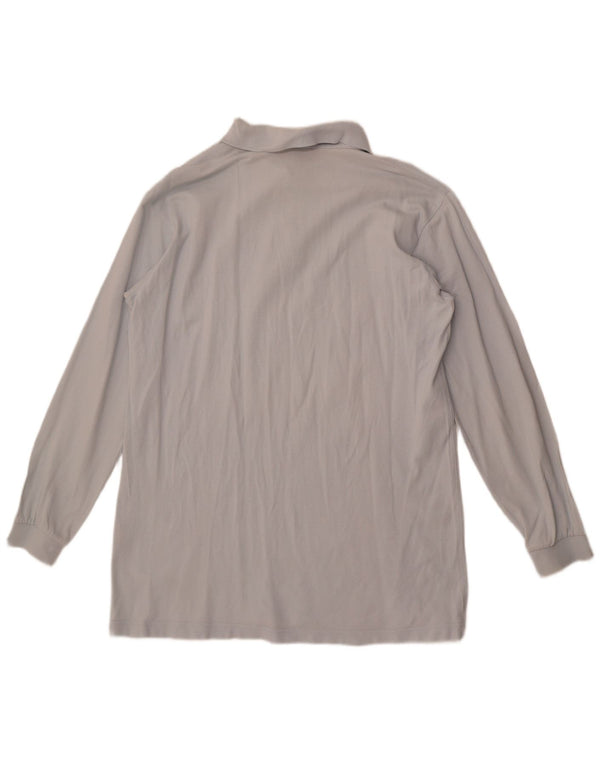 Camisa polo masculina de manga comprida Kappa algodão azul médio