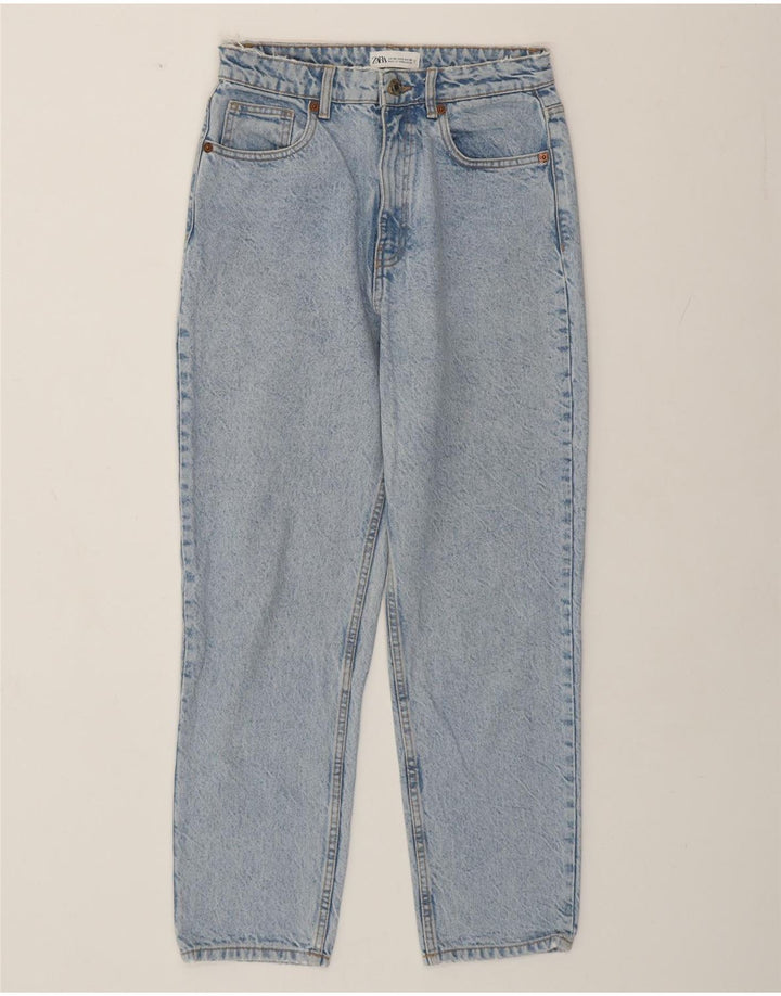 Zara Jeans feminino de cintura alta EU 40 médio W30 L27 algodão azul