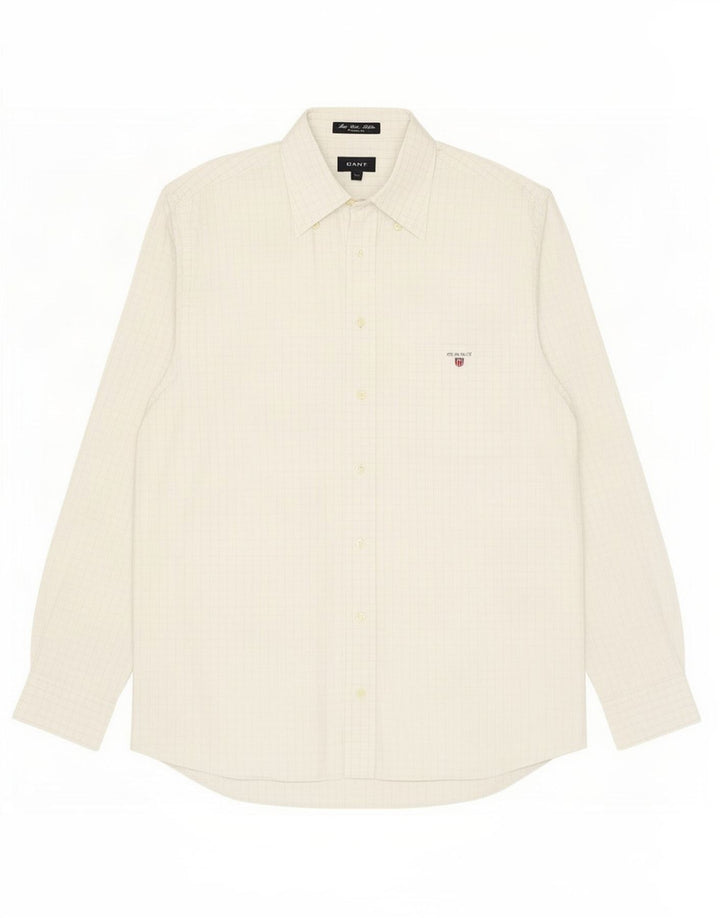 Camisa masculina de ajuste regular Gant, algodão guingão branco médio