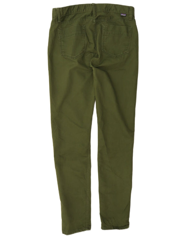 Calça feminina casual Patagonia US 6 médio W30 L31 algodão verde
