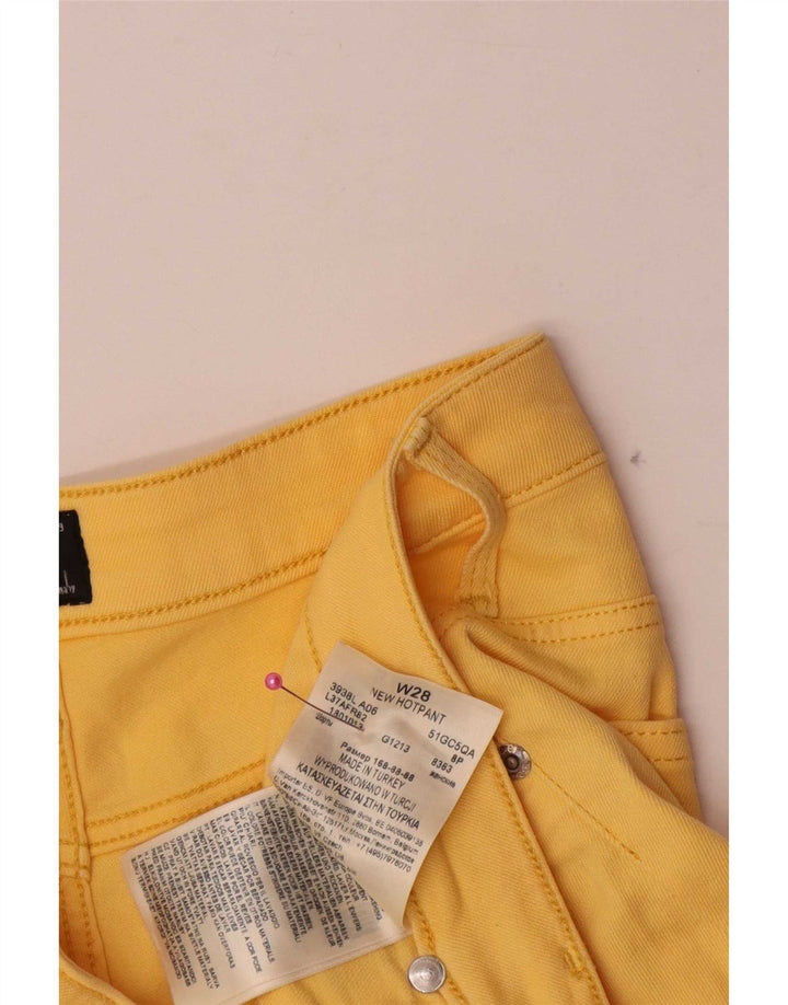 Lee Womens Hot Pants W28 Médio Algodão Amarelo