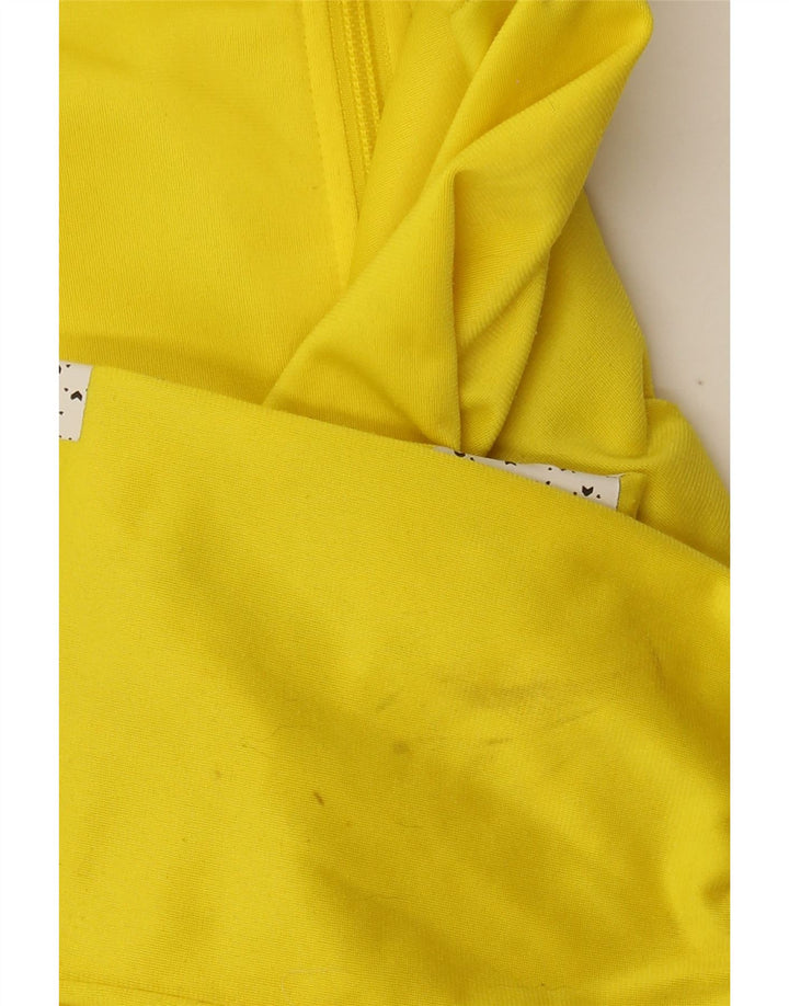 ADIDAS Womens Tracksuit Top Jacket UK 16 Grande Poliéster Amarelo