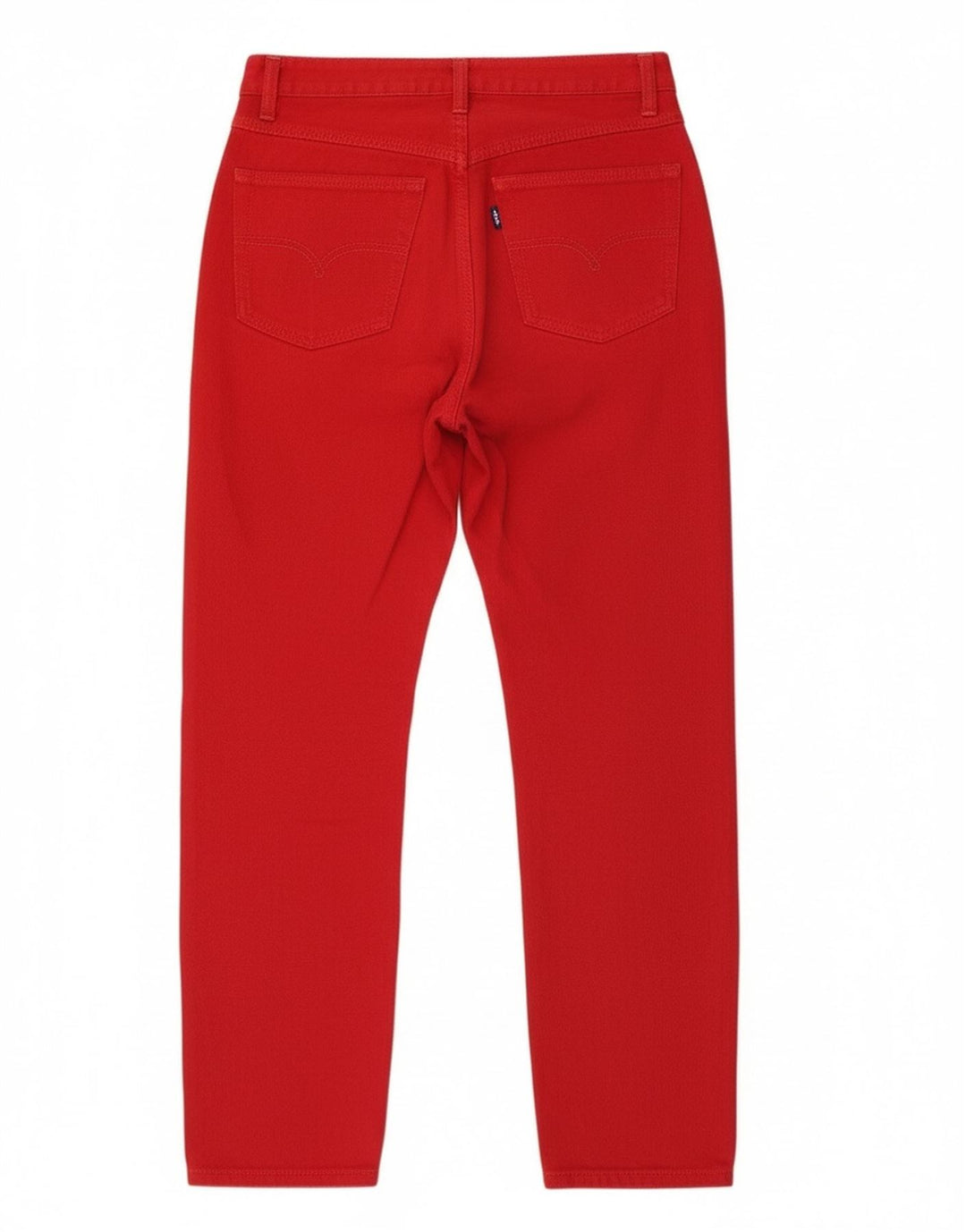 Jeans de cintura alta feminino uniforme W30 L29 algodão vermelho