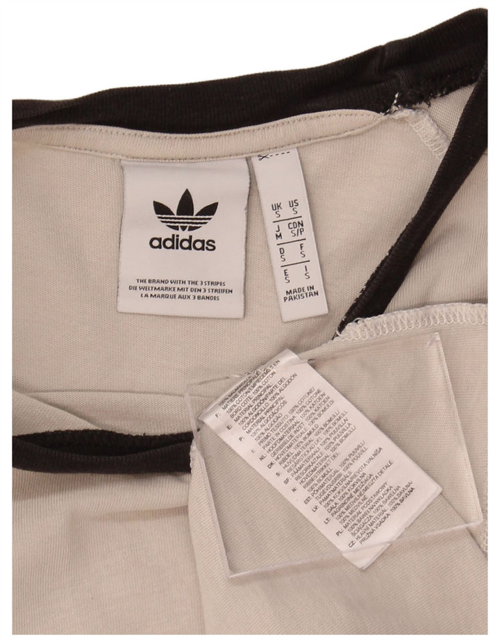ADIDAS Mens T-Shirt Top Pequeno Algodão Branco
