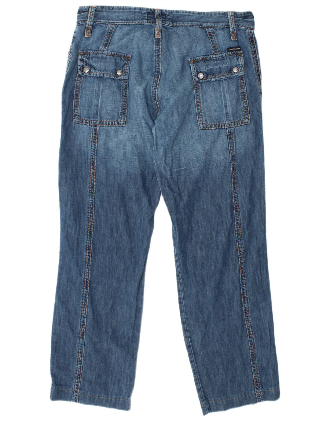 Calça jeans reta feminina CALVIN KLEIN W33 L29 algodão azul