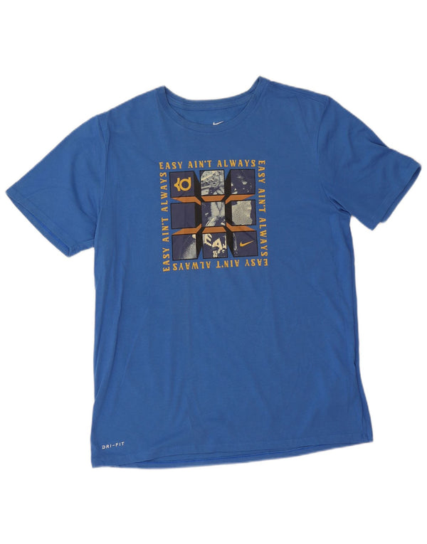 Camiseta Nike Boys Dri Fit Graphic Top 15-16 Anos XL Azul Algodão