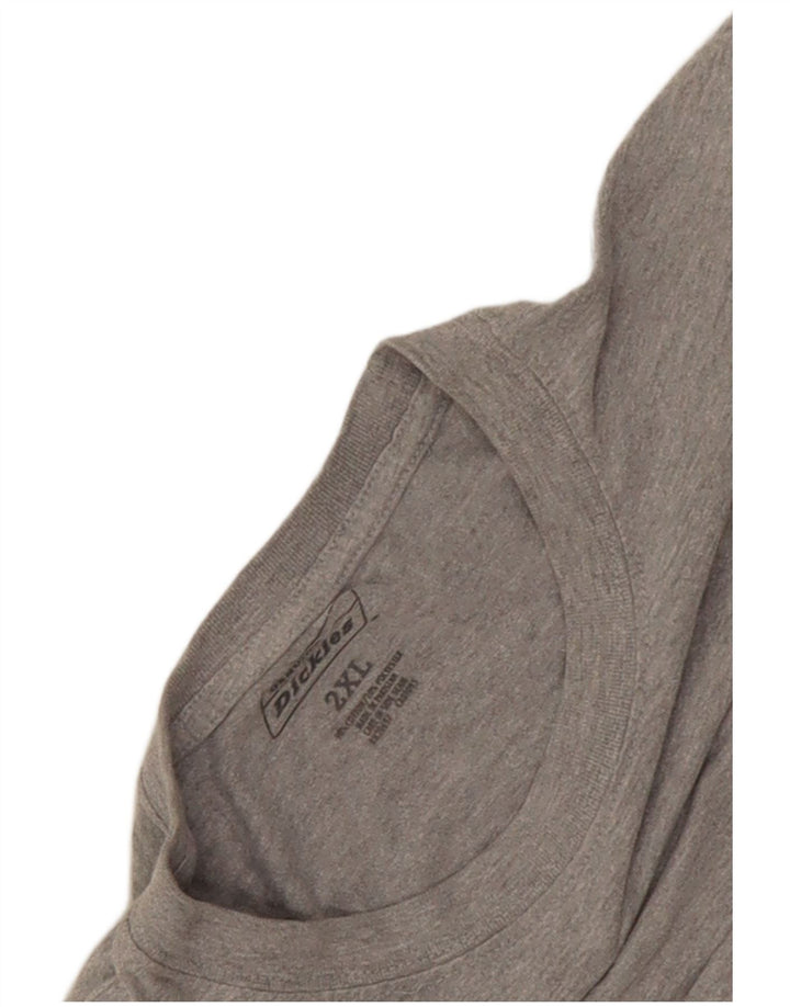 Top masculino Dickies de manga comprida 2XL algodão manchado cinza