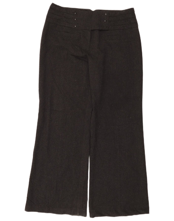 Calça casual feminina Marks & Spencer UK 14 grande W34 L30 cinza manchada