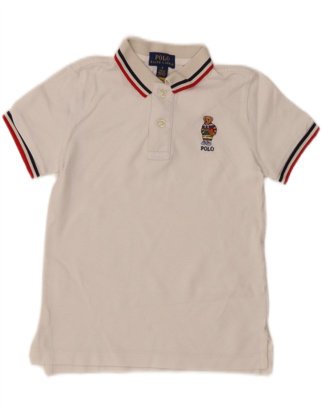 Camisa polo masculina RALPH LAUREN 5-6 anos branca
