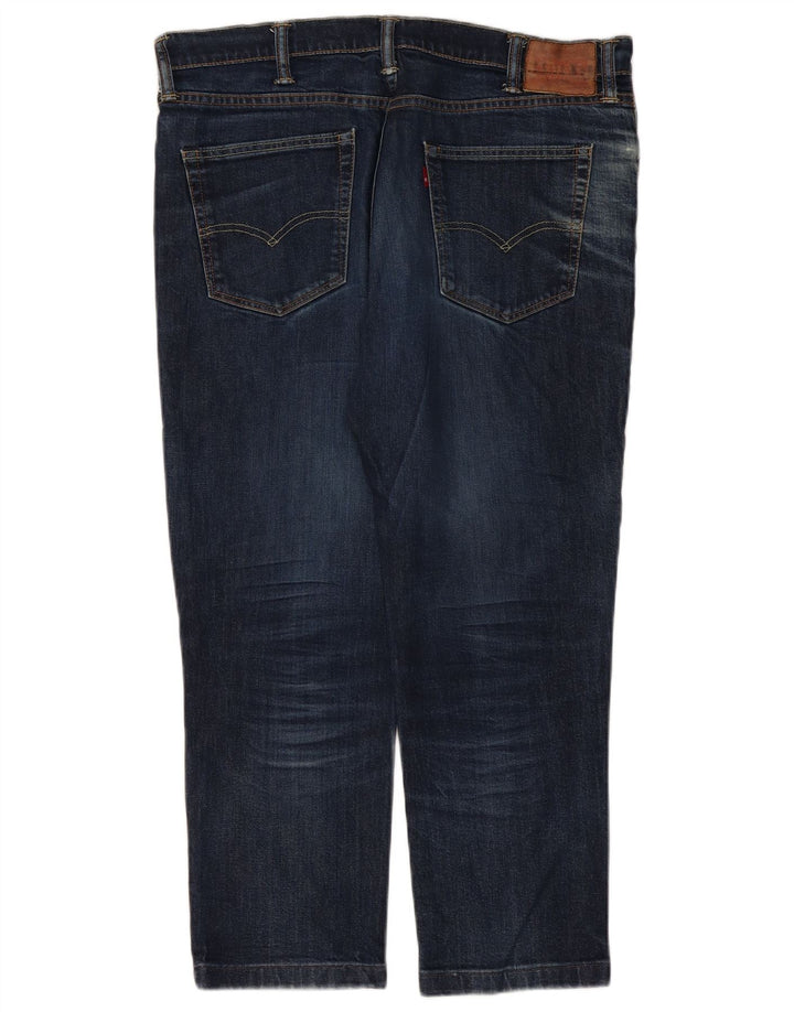 Calça jeans reta feminina LEVI'S desgastada W38 L27 algodão azul marinho