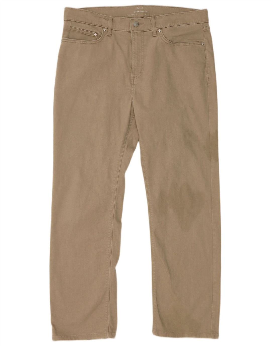 Jeans retos masculinos Marks & Spencer W34 L31 algodão bege