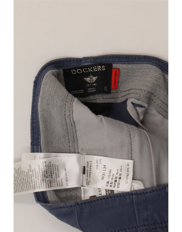 DOCKERS Calça Chino Masculina Reta W31 L28 Algodão Azul